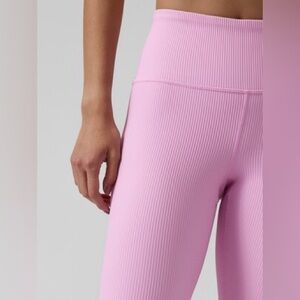 Athleta Elation Rib Tight Ribbed Leggings Pink Size Medium